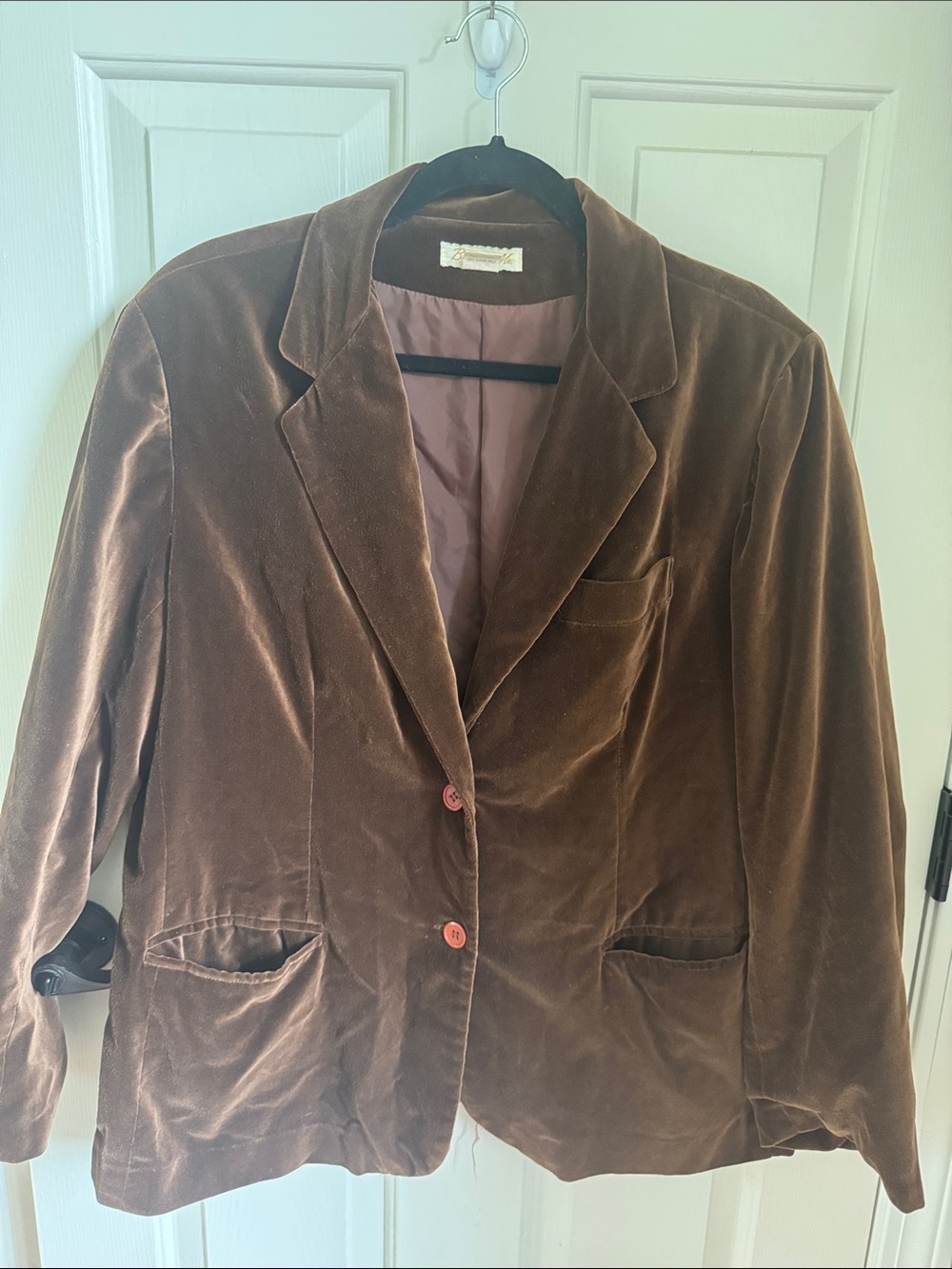Women's Brown Velvet Blazer Jacket